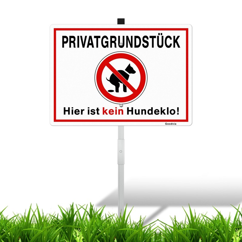 Goodvia XXL Privatgrundstück Signs with Bracket 35 x 25 cm