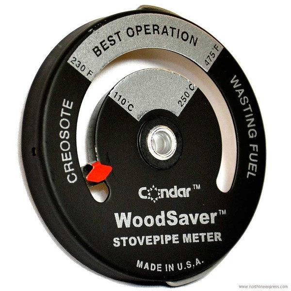 Condar WoodSaver Stove Pipe Thermometer Model 3-16