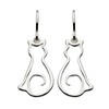 Dew Sterling Silver Cat Drop Earrings
