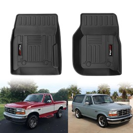 Para 1980-1996 Ford F150/Ford-Bronco, 1980-1997 F-250/F350 Alfombrillas de piso delantero para todo tipo de clima TPE accesorios (para 1980-1996 F-150/Bronco/F-250/F350)