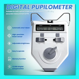 Optical Digital Pupilometer, PD Meters - LCD Display Optical Pupil Meter, Pupillary Distance 45-82mm, 0.1-0.5mm Accuracy Adjustable Pupillary Distance Measurement Tool, PD Ruler