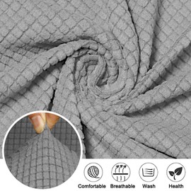 Eco-Ancheng Upholstered Side Dining Chair Cover - Curved Back, Mid Century Modern Accent, Armless for Kitchen Living Room, 1PCS