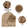 Women’s Turban Hat with Flower – Soft Elastic Head Wrap