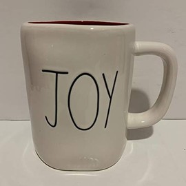 Rae Dunn JOY Mug 2 sided - RED inside - Ceramic