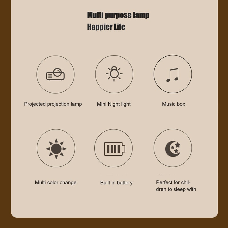 Star Projection Lamp Innovative Bedside Night Light Children Bedroom Romantic