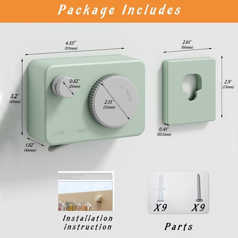 Retractable Clothesline Indoor, Clothes Line Retracting Outdoors, Wall Mounted Clothes