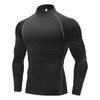 THREEGUN Men's Compression Top, Fleece Lined, High Neck, Undershirt, Long