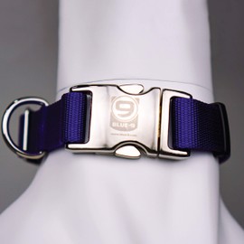 Blue-9 Secure Pro Dog Collar for Obedience, Training, and Identity, Durable and Adjustable Collar with Metal Buckle Dogs, Made in The USA, Purple, Large