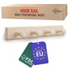 LouMaxx Wooden Hook Rack Made of Pine with 4 Wooden