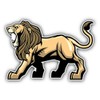 Zirni Lion Mascot Angry Sticker Decal Design 5" X 3"