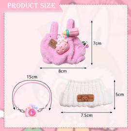 Clothing for 17 cm Doll, Clothing Doll Clothing, Clothing Accessories for Doll, Clothing Doll Accessories, Doll Clothes, Plush Outfit Only for DIY Children's Gifts (Pink)