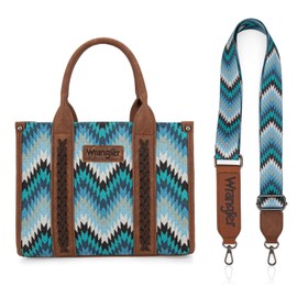 Montana West Wrangler Tote Bag for Women Southewestern Wave Print Canvas Top-Handle Handbag AR-WG2211-8120SJN