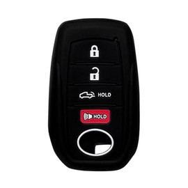 Key Fob Cover Corolla Highlander: 4 Buttons Silicone Key Case Protector Fit for Toyota Prius Corolla Grand Highlander Crown Land Cruiser Tundra Camry Tacoma 8990H48050 HYQ14FBX 2019 to 2024 Black