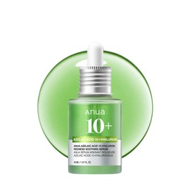 Anua Azelaic Acid 10 Hyaluron Redness Soothing Serum, Facial Serum for Blemish-Prone & Oily-Prone Skin, Lightweight & Hydrating Blemish Care, Hyaluronic Acid, Korean Skincare, 1.01 fl oz.