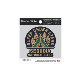Die Cut Sticker Sequoia National Park, Sleep Under The Stars, Contour Vinyl Sticker 1 to 3 inches (Waterproof Decal for Cars, Water Bottles, Laptops, Coolers), Small