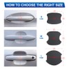 JDMON Car Handle Cup Scratch Protector, 4PCS TPU Carbon Fiber