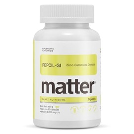 Matter Pepcil GI, Suplemento con Zinc-Carnosina Quelado y Vitamina A, Apoyo a la Mucosa Digestiva y Bienestar Gastrointestinal, 60 Cápsulas Vegetales