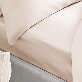 Bianca 400 Thread Count Cotton Sateen Single Fitted Sheet Oyster