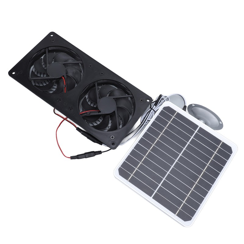 20W Solar Panel Solar Powered Dual Exhaust Fan Kit for