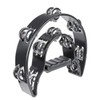 Half Moon Musical Tambourine Double Row Metal Jingles Hand Held