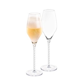 Wilmax Champagne Glasses, Pack of 2, 300 ml, Champagne Glasses, Drinking Glasses for Wedding, Parties, Birthdays, Champagne Bowls, Champagne Flute for Prosecco, Champagne, Dishwasher Safe