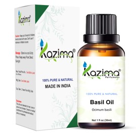 KAZIMA Basil Tulsi Essential Oil - 100% Pure Natural & Therapeutic Grade Oil For Skin care & Hair (30ML)