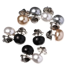 TEHAUX 20pcs No Sew Buttons Instant Pearl Metal Buttons for Shirts Weddings and Crafts Removable Brooch Button and Lightweight for Easy Use and Replacement