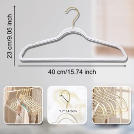 Clear Clothes Hangers 16", 20 Pack Plastic Coat Hanger for Adult Closet, Durable Ganchos de Ropa with Swivel Hook, Thin Space Saving Perchas de Plástico for Spaghetti Strap Dress Suit