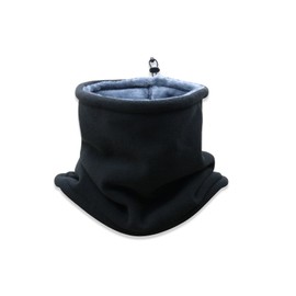 LumiSyne Winter Neck Warmer Men Women Double Layer Fleece Thick Windproof Tube Scarf with Adjustable Drawstring Thermal Neck Tube Cold Weather Face Scarf Loop Scarf Hat for Cycling Ski, black