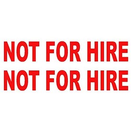 Wild Dingos LLC - Not for Hire - Set of 2-2 inch x 12 inch - Trucking Business Vinyl Decal Sticker (RED)