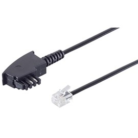 Telephone Cable TAE-F Plug to Western Plug RJ11 RJ14 6P4C with International Assignment for Siemens Telekom Vodafone DSL Telephone 1 x 10 m