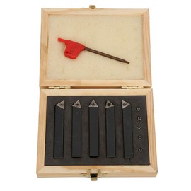 5PCS 3/8in Indexable Turning Tool Holder Lathe Bit Set 60°/75°/90° Turning Head Cemented Carbide Machining Mini Lathes Cutting Facing Boring Chamfering Tools