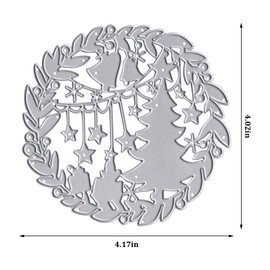 Christmas Trees Leaves Frame Die Cuts for Card Making, Xmas Jingle Bell Stars Cutting Dies Winter Holiday Dies Stencils Embossing Template for Scrapbooking DIY Cards Album Crafts Supplies