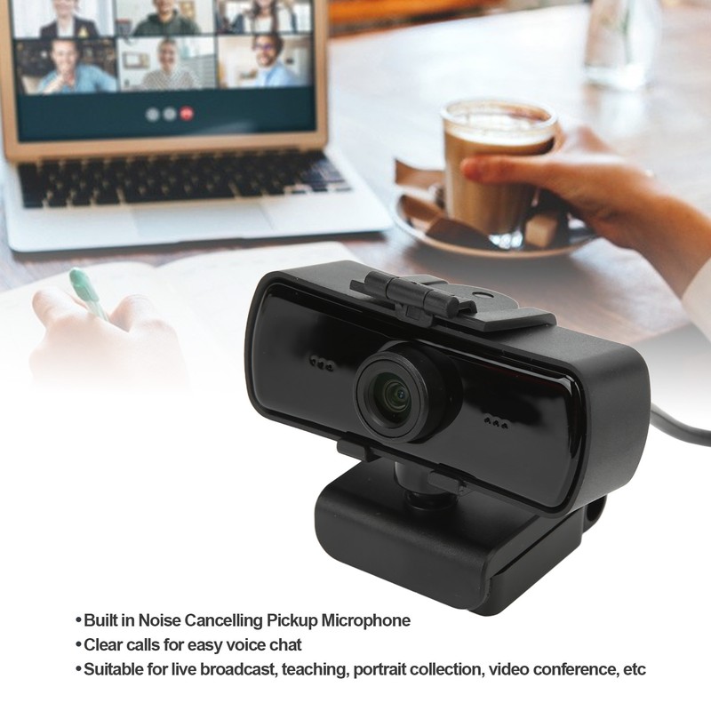 Computer Camera HD 1440p Noise Reduction USB Webcam with Mic