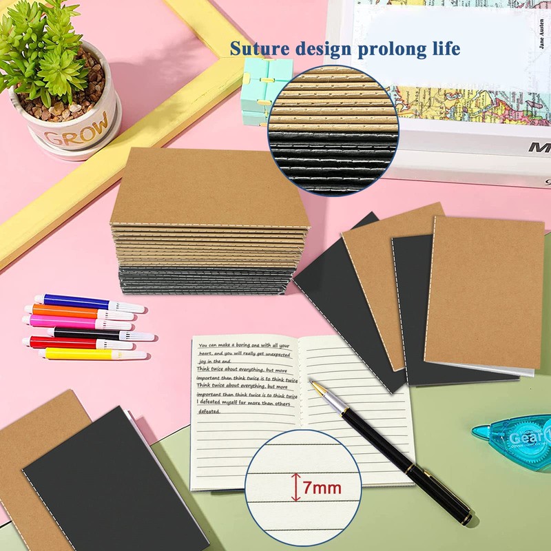 DWIYITTN 24 Pack Pocket Notebook, 9x13cm Handy Mini Notebook Lined
