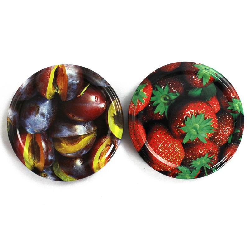 com-four® 20 x Replacement Lids for Jam Jars "Fruit" -