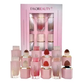 6 Pcs Juego Con Blush, Iluminador Y Corrector Caja De Regalo Multicolor