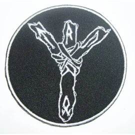 Unbranded Algiz protection rune iron on patch rockabilly punk 88 - 58