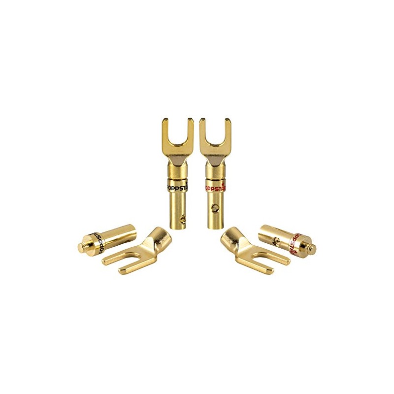 Poppstar 4x High-Quality Cable Lugs, Fork Plug for electrical connection