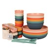 66 Pcs Dinnerware Sets, Unbreakable Plates and Bowls Sets, Reusable