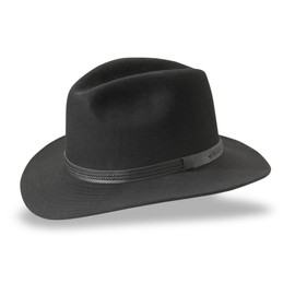 Tilley TWF1 Montana Wool Fedora Hat (Black, 7 5/8)
