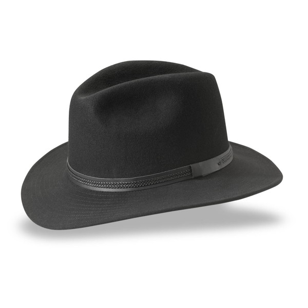 Tilley TWF1 Montana Wool Fedora Hat (Black, 7 5/8)
