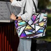 Edafol Geometric Iridescent Triangles Print Beach Bag Large Waterproof Sandproof