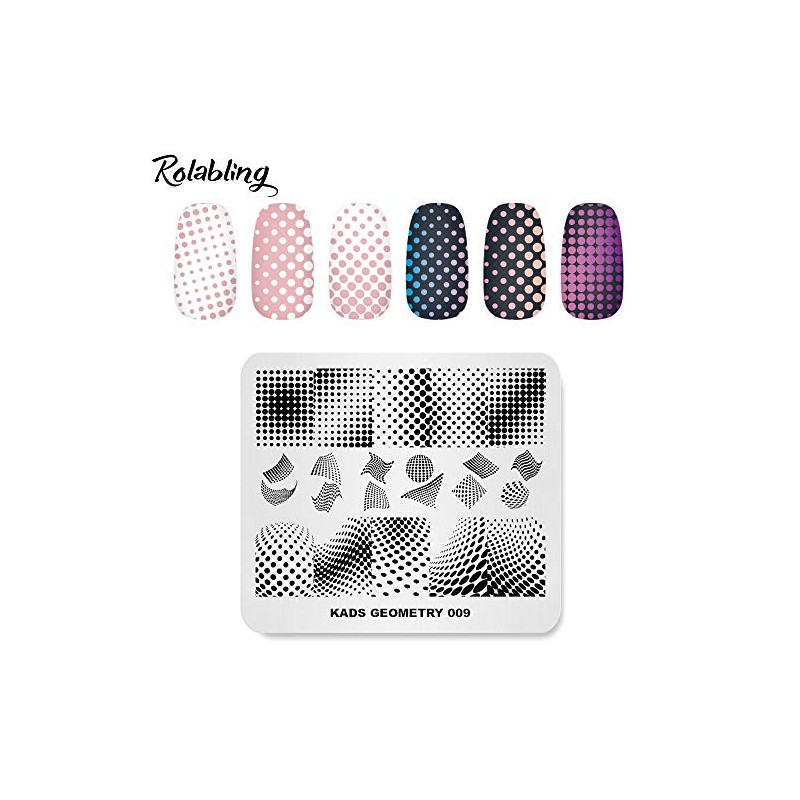 Rolabling Nail Stamping Plate Fashion Geometry Dots Abstract Spots