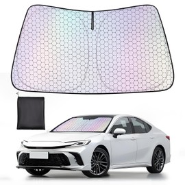XCBYT Windshield Sun Shade for 2017-2025 Camry, Upgrade Car Shades for Windshield with Laser Honeycomb Heat Dissipation, Front Car Sun Shade Blocks UV and Heat, Keep Cool