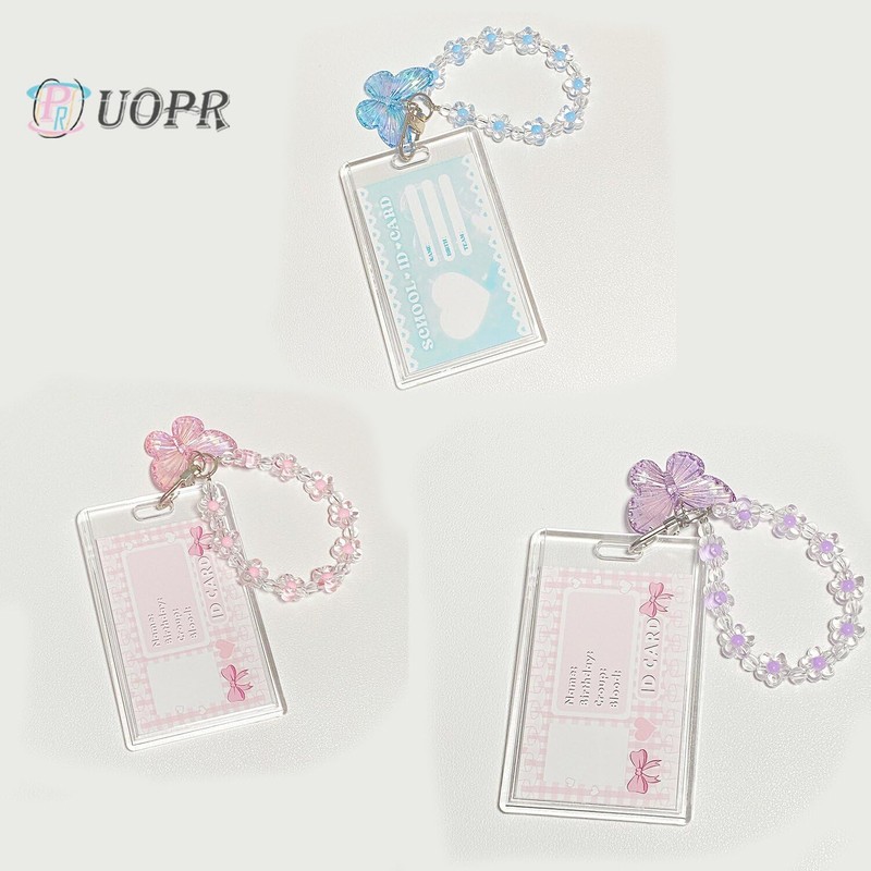 UOPR Transparent Acrylic Pass Case, Commuter Card Case, Coil Chain,