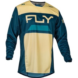 Fly Racing 2024 Adult Kinetic Reload Jersey Ivory/Navy/Cobalt Small; 377-523S