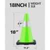 (8 Pack) BATTIFE Traffic Cones 18 Inch with Black Weighted