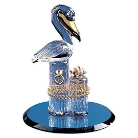 Glass Baron Pelican on Piling Glass Figurine