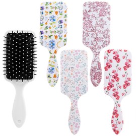 Framendino, 4 Pack Flower Hair Brushes Detangler Anti Static Massage Comb for Women Curly Straight Long Short